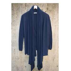 Alice + Olivia Navy Wool Cashmere Open Front Cardigan XS